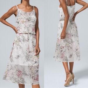 White House Black Market Floral- print blouson dress size XS